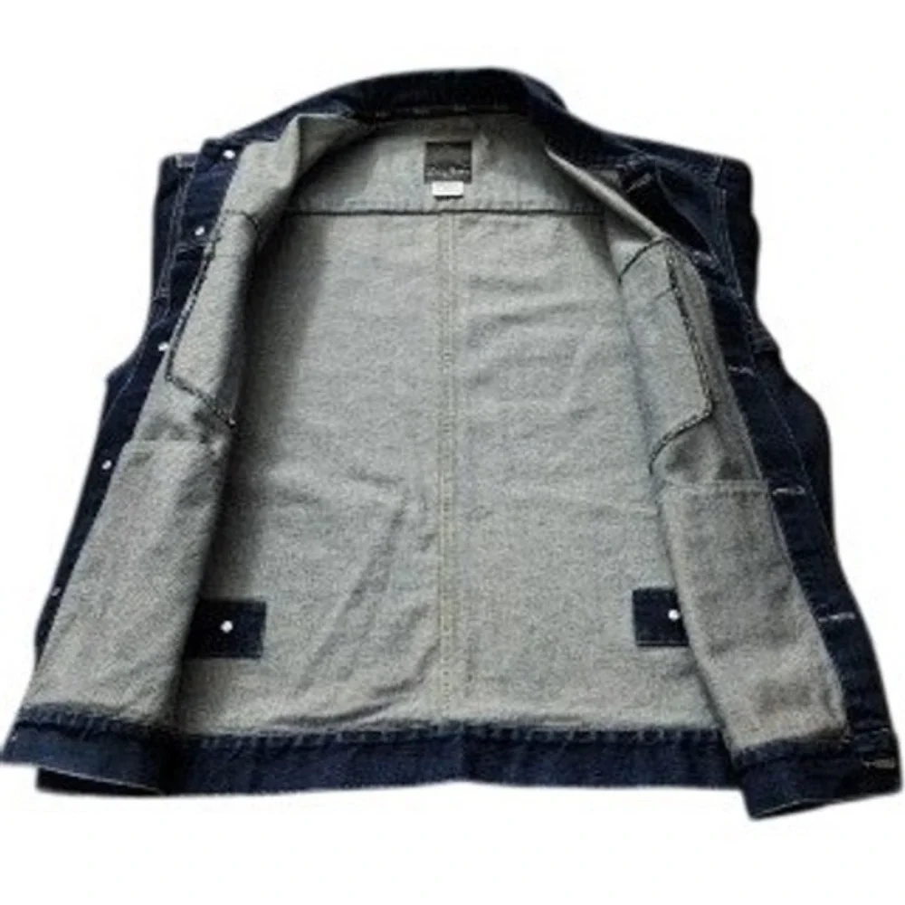 Sean John Y2K‎ Mens Denim Jacket Dark Blue Hip Hop Trucker XL